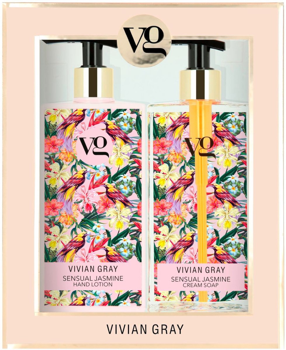 Vivian Gray Sensual Jasmine Cream Soap And Hand Lotion Cosmetic Set