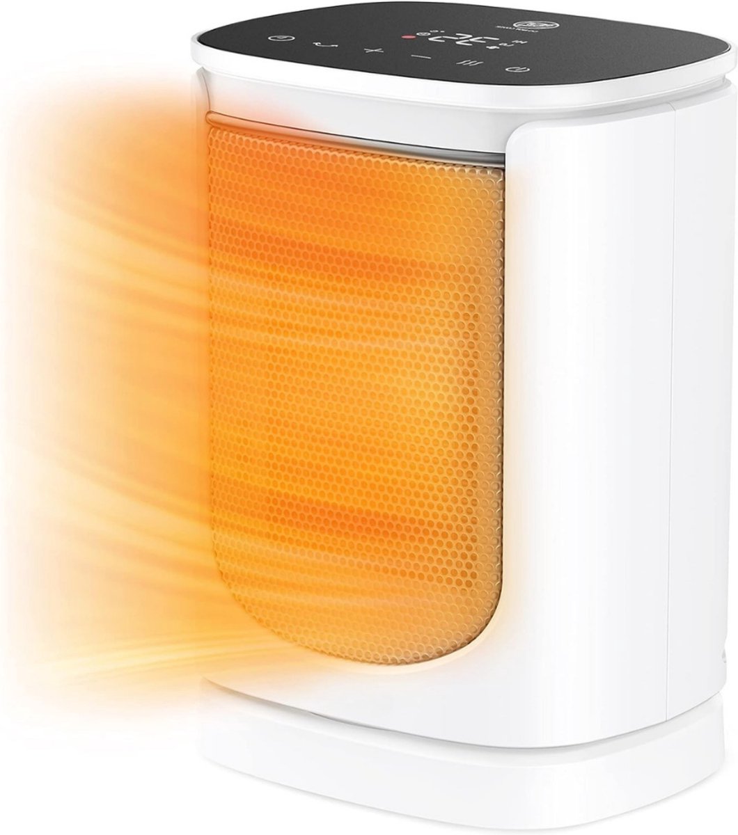 VIN® Elektrische Kachel - Ventilatorkachel – Heaters Elektrisch Voor Binnen - Keramische Kachel - Heater - 3 Standen – 2000W – Tot 70 Graden - Voor Kantoor Op Bureau - Zwart