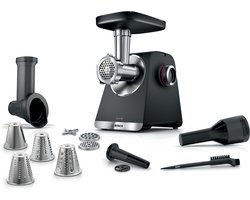Bosch MFWS641B - Serie 6 Vleesmolen - MultiPower - 2100 W - Zwart - Metallic zilver