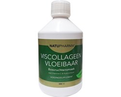 Natupharma Viscollageen vloeibaar met Vitamine C & Hyaluronzuur 500ml (bosvruchtensmaak)