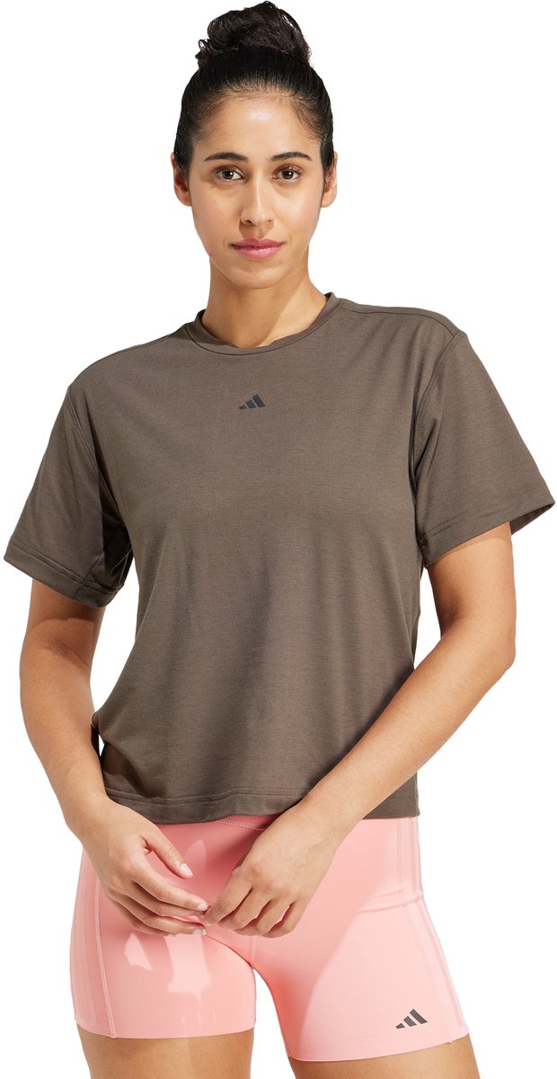 Adidas Performance Primelift Back-Cutout 3-Stripes T-Shirt Dames Groen