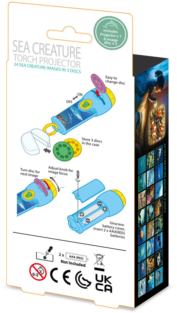 Ambo projector speelgoedlamp zeedieren - educatief en kleurrijk. van Ambo Projector Speelgoedlamp — afbeelding 4
