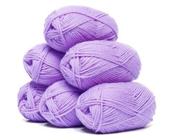 Chipa - Melkgaren Set Lila – 6x 25 Gram – 100% Acryl – Totaal 150 Gram – Zacht Haak- en Breigaren - Diverse Garen - Hobby & Handwerk - Naaien Accesoires - Naaigaren - Bordure - Naaibenodigheden
