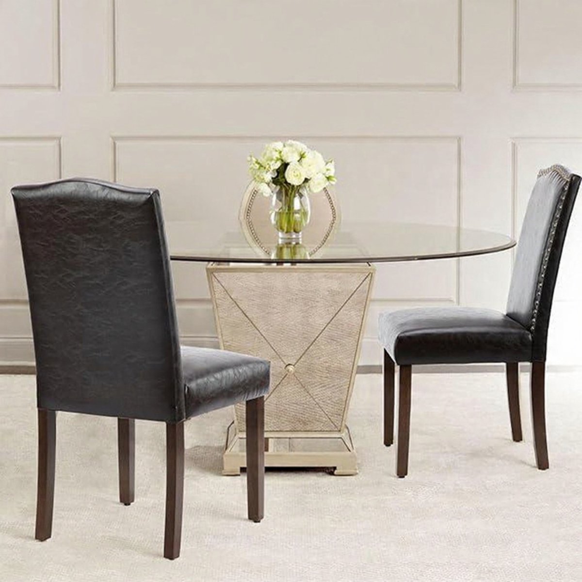 Aveline Luxe Eetkamerstoelen – Set van 2 – Donkerbruin – Modern Design – Comfortabel & Duurzaam bij Casa Serena – Afmetingen op aanvraag – Casa Dorada