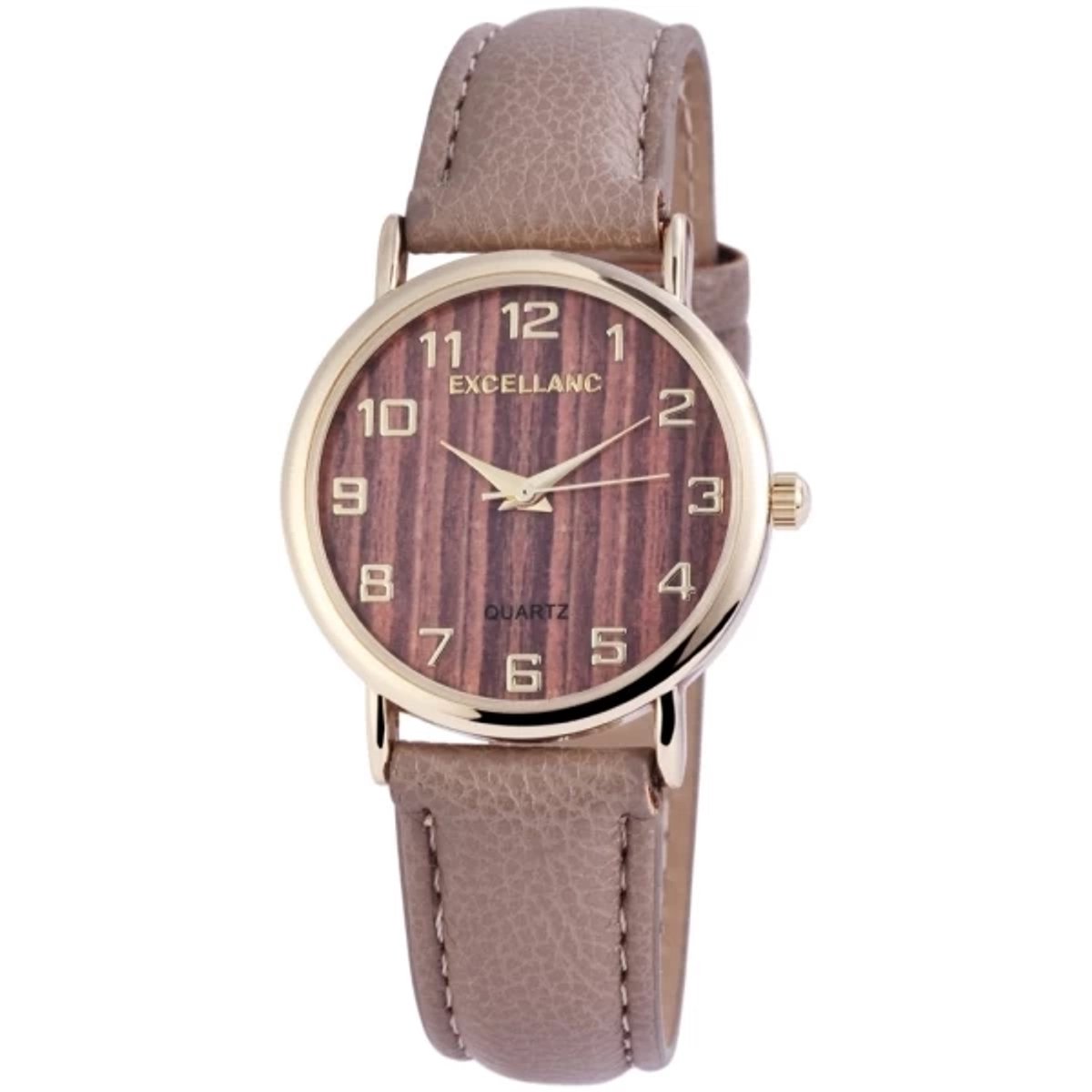 Excellanc Dameshorloge Hout Bruin