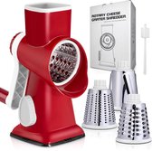 Rivv 3-in-1 Trommelrasp met Schoonmaakborstel - Kaasrasp - Kaasmolen - Roterende Rasp - Groentesnijder - Wortelrasp - Met Sterke Zuignap