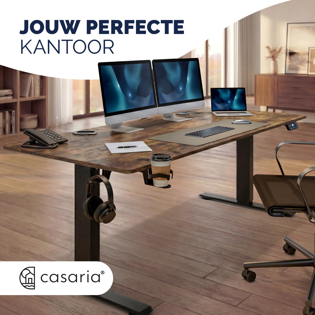 Casaria zit-sta bureau - elektrisch verstelbaar met USB thumbnail 7