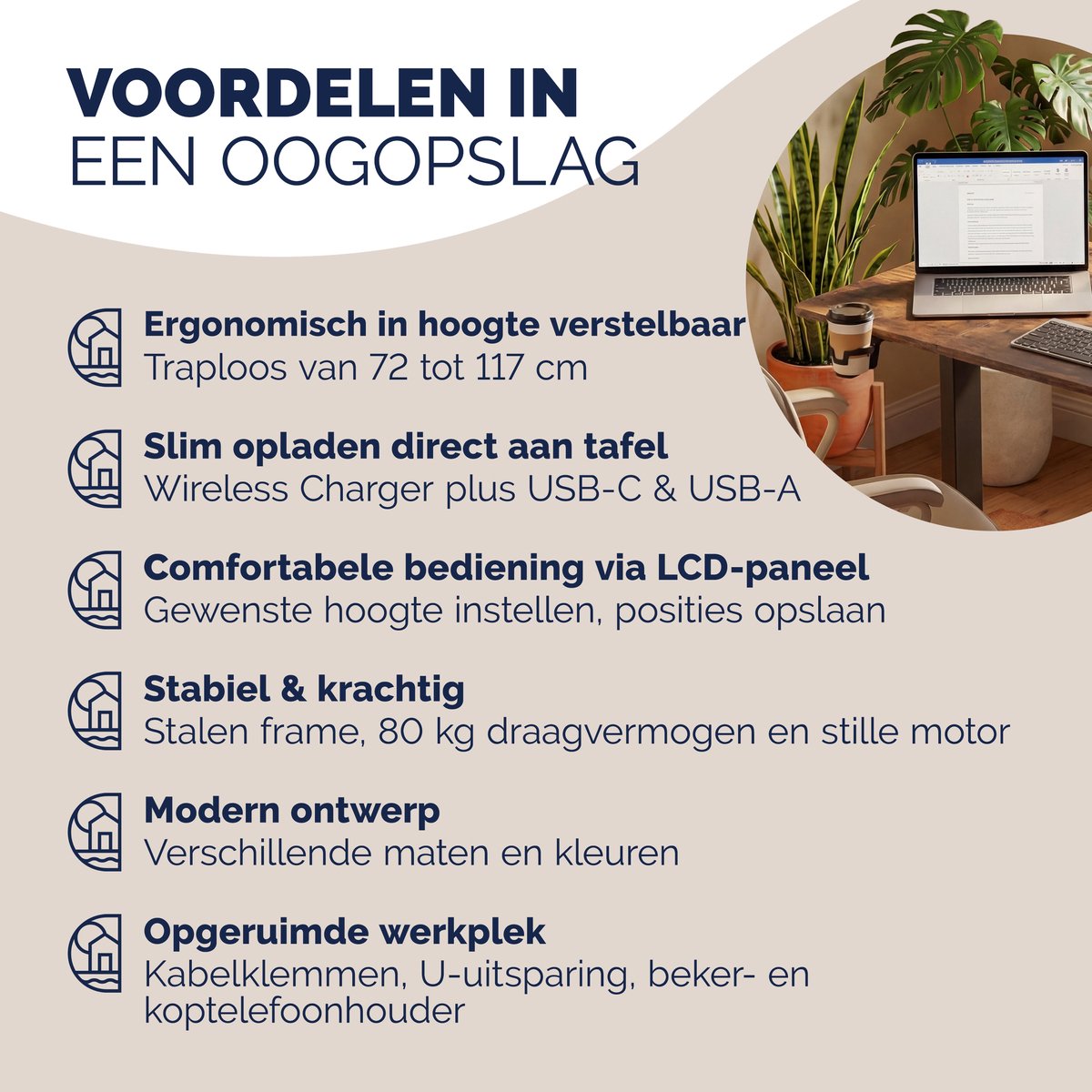 Casaria zit-sta bureau - elektrisch verstelbaar met USB thumbnail 8