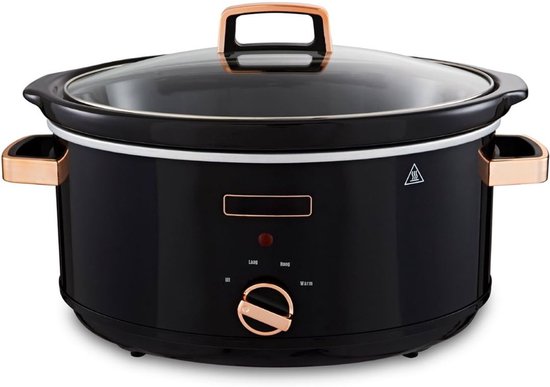 DnA® Slowcooker Met Timer - Slowcooker - Multicooker - Zwart en Roze Goud - 32cm x 41cm x 24cm