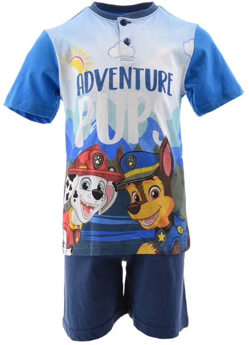 Paw patrol shortama - jongens - pyjama paw patrol met knoopjes