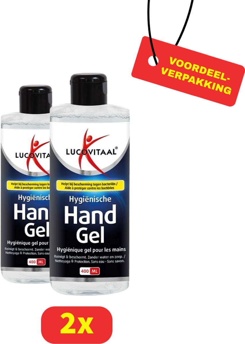 Lucovitaal Hygiënische Handgel - 2 x 400 ml - Voordeelverpakking