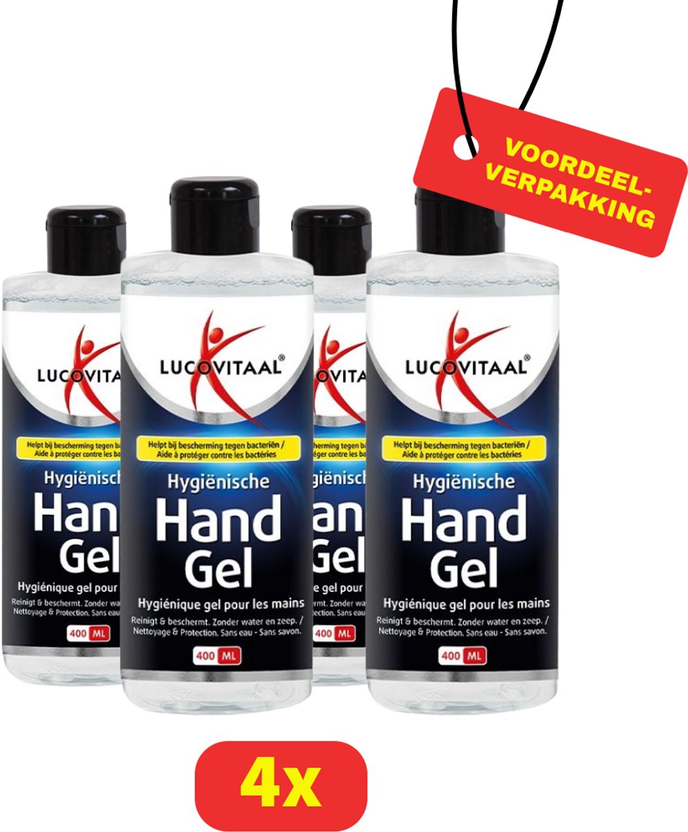 Lucovitaal Hygiënische Handgel - 4 x 400 ml - Voordeelverpakking