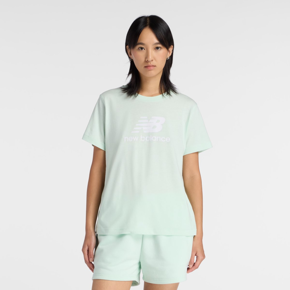 New Balance Sport Essentials Jersey Logo T-Shirt Dames T-shirt Cosmic Jade