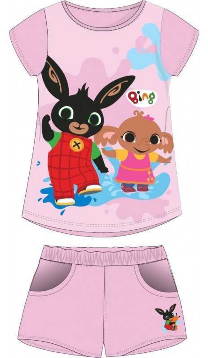 Bing Bunny Bing shortama - Pyjama - Strandset - 100% Katoen - Roze