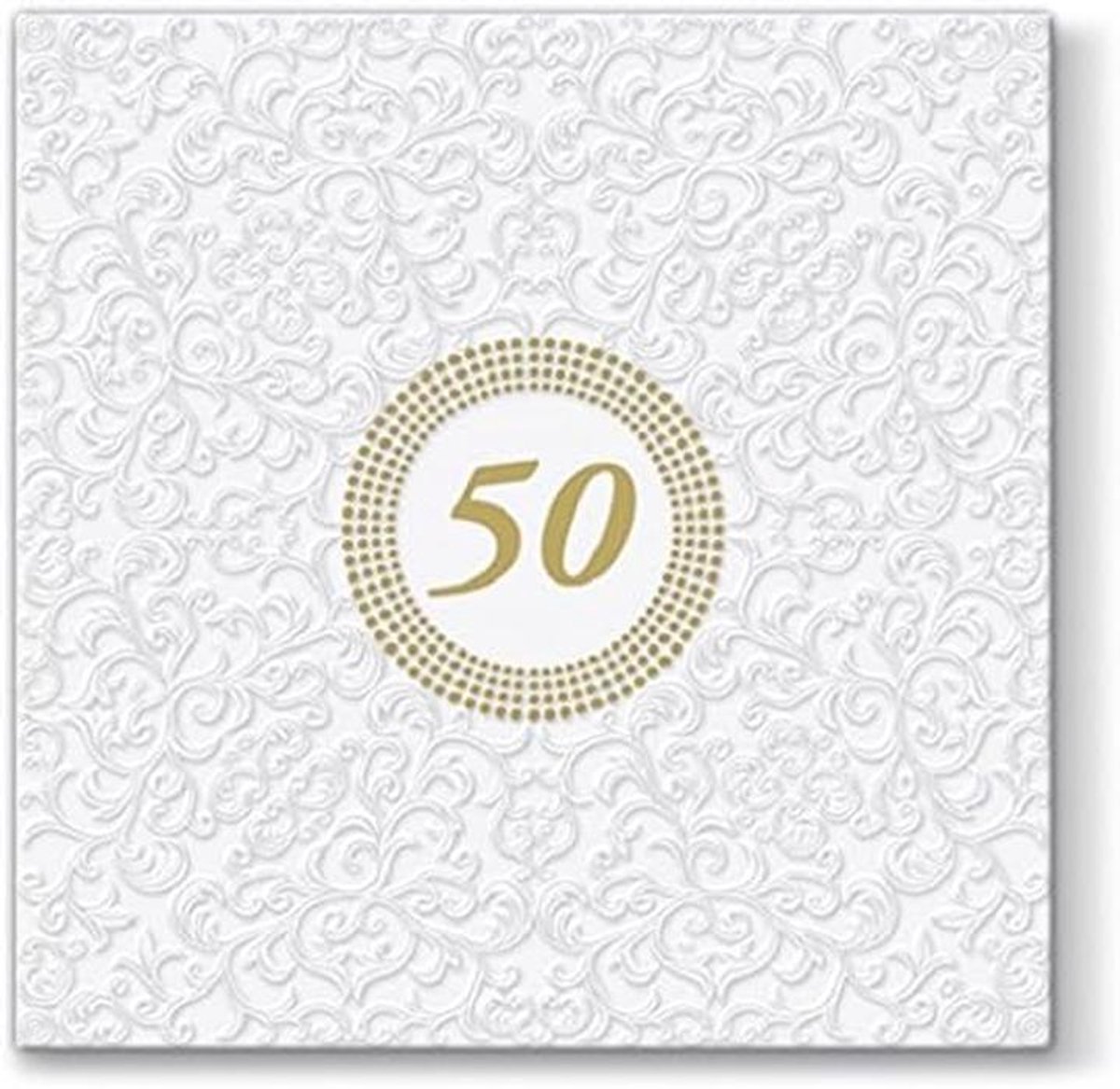 Set van 20 Luxe Papieren Servetten Wit en Goud voor Feest en Bruiloft 33x33 cm