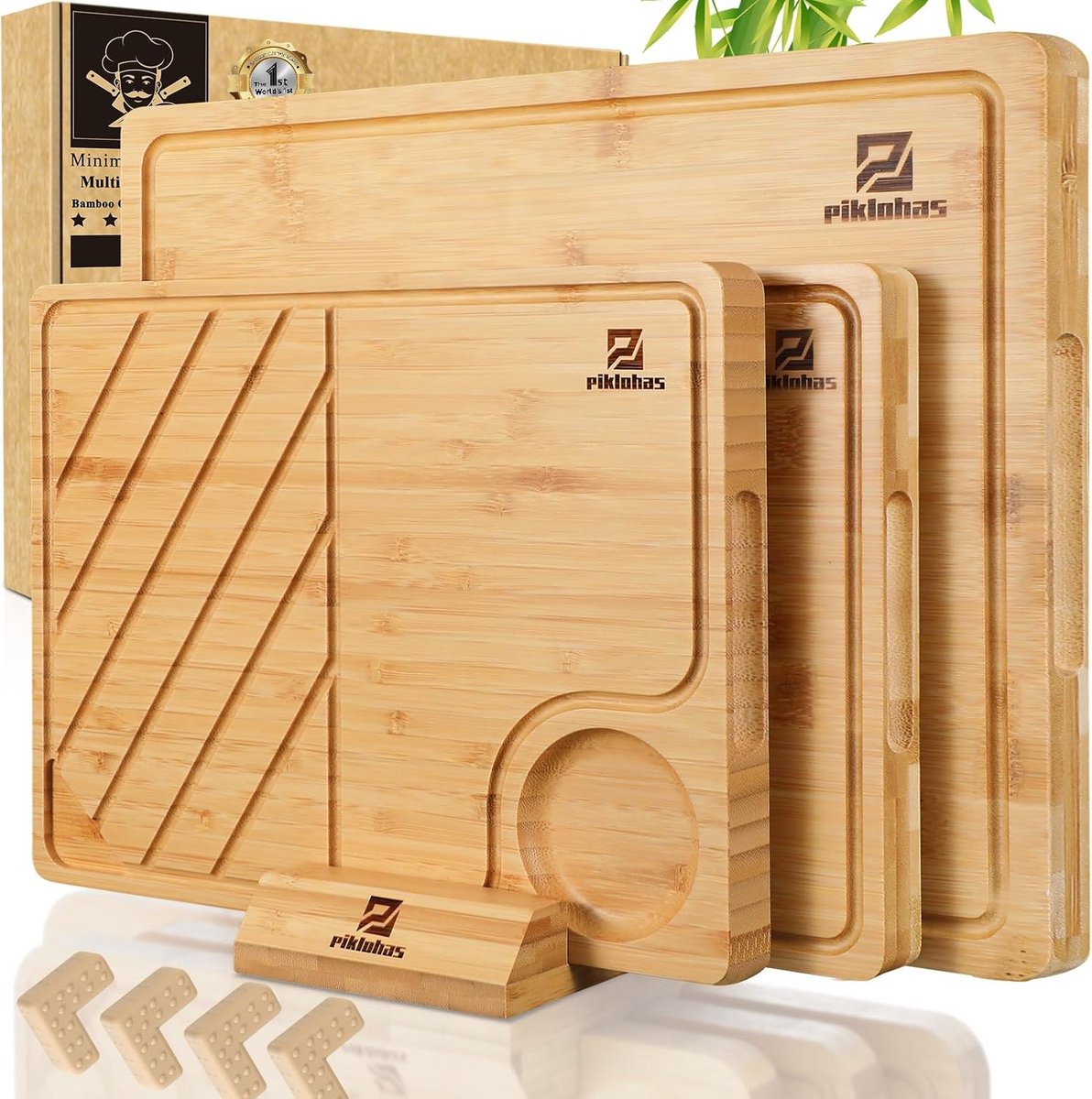 Grote Bamboe Snijplank - Stevig Houten Hakblok voor Keuken, Vlees en Groenten
