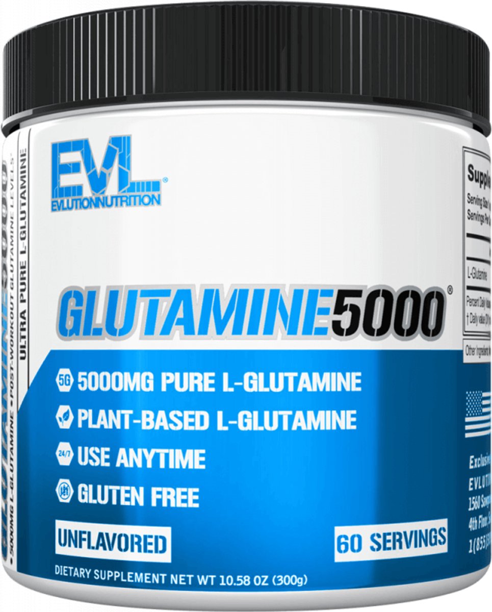 EVL Nutrition Glutamine 5000 (300g) Unflavoured - Aminozuren - Glutamine