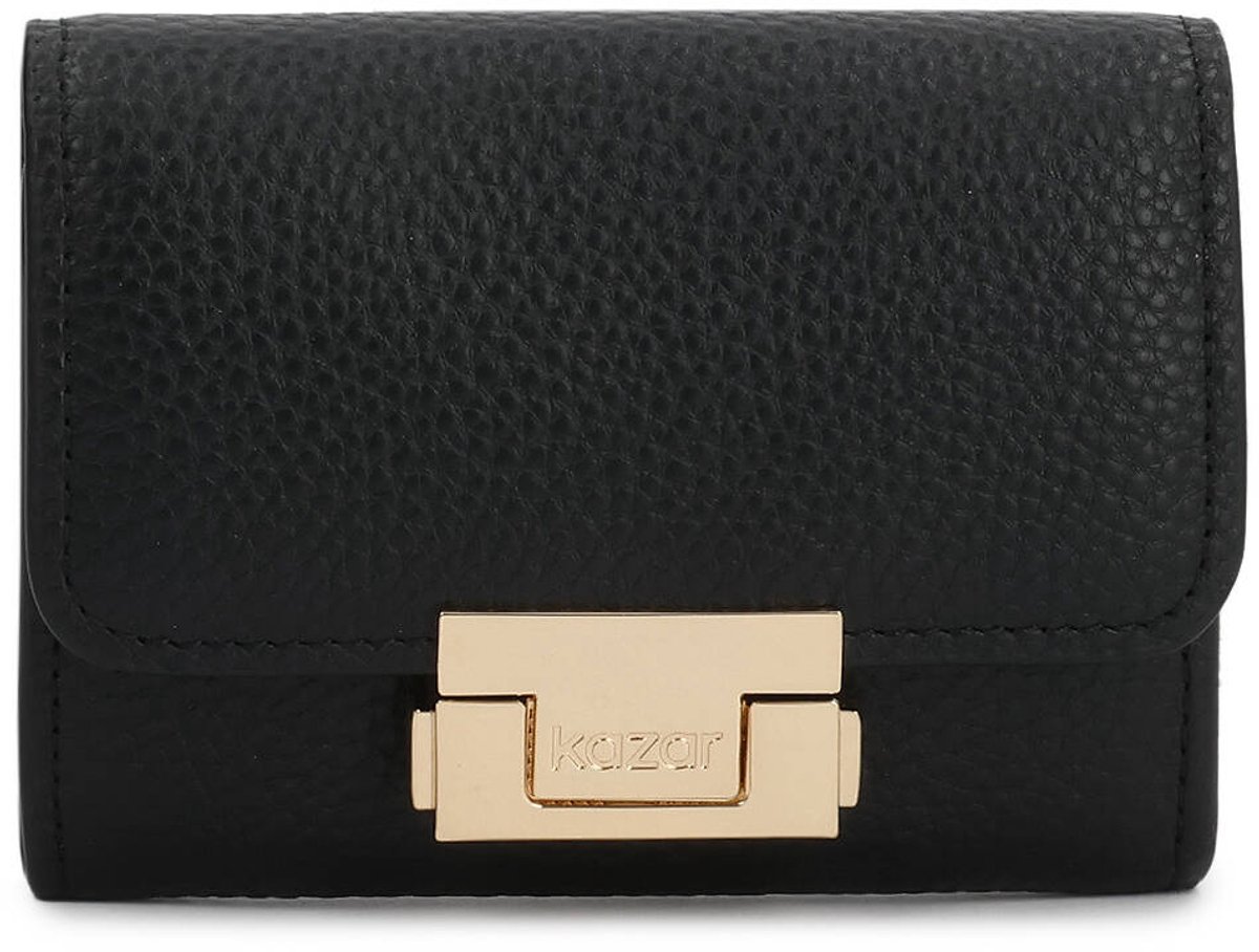 Sleek leather wallet with elegant clasp