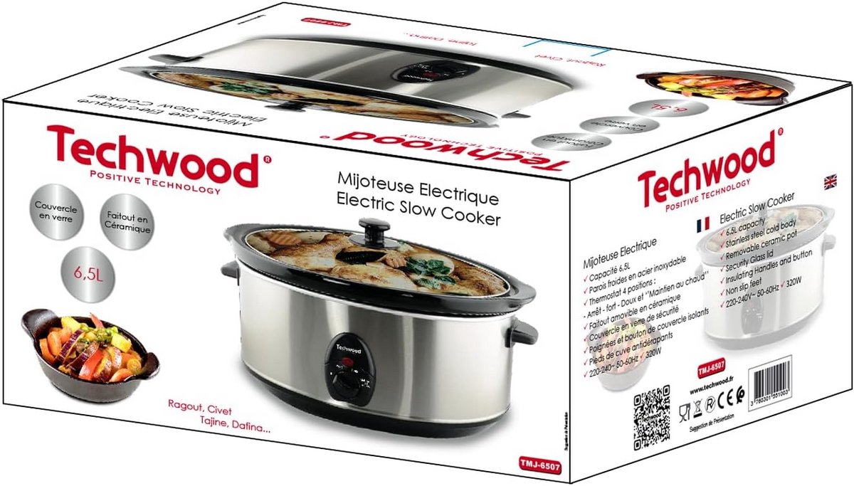 Slowcooker RVS met Grote Capaciteit 6.5L voor Stoofpotten en Maaltijden – foto 2