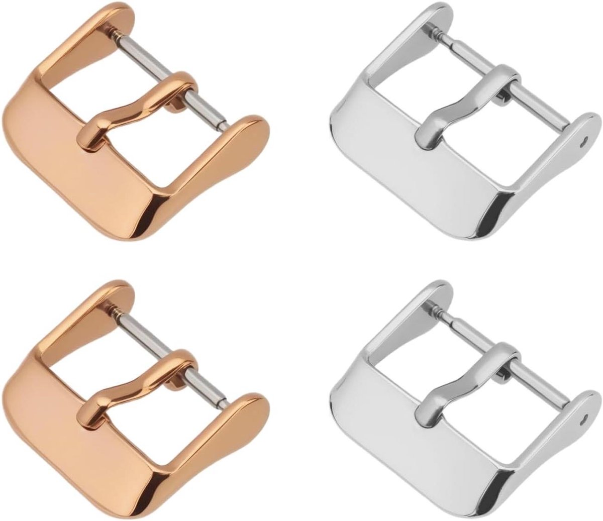 Allecto- Horlogeband vervangende gesp - Roestvrij staal - Seiko - Grand Seiko - Rose Gold - Zilver - 4 stuks - Geschikt voor horlogebanden - Compatibel met Seiko - Compatibel met Grand Seiko.
