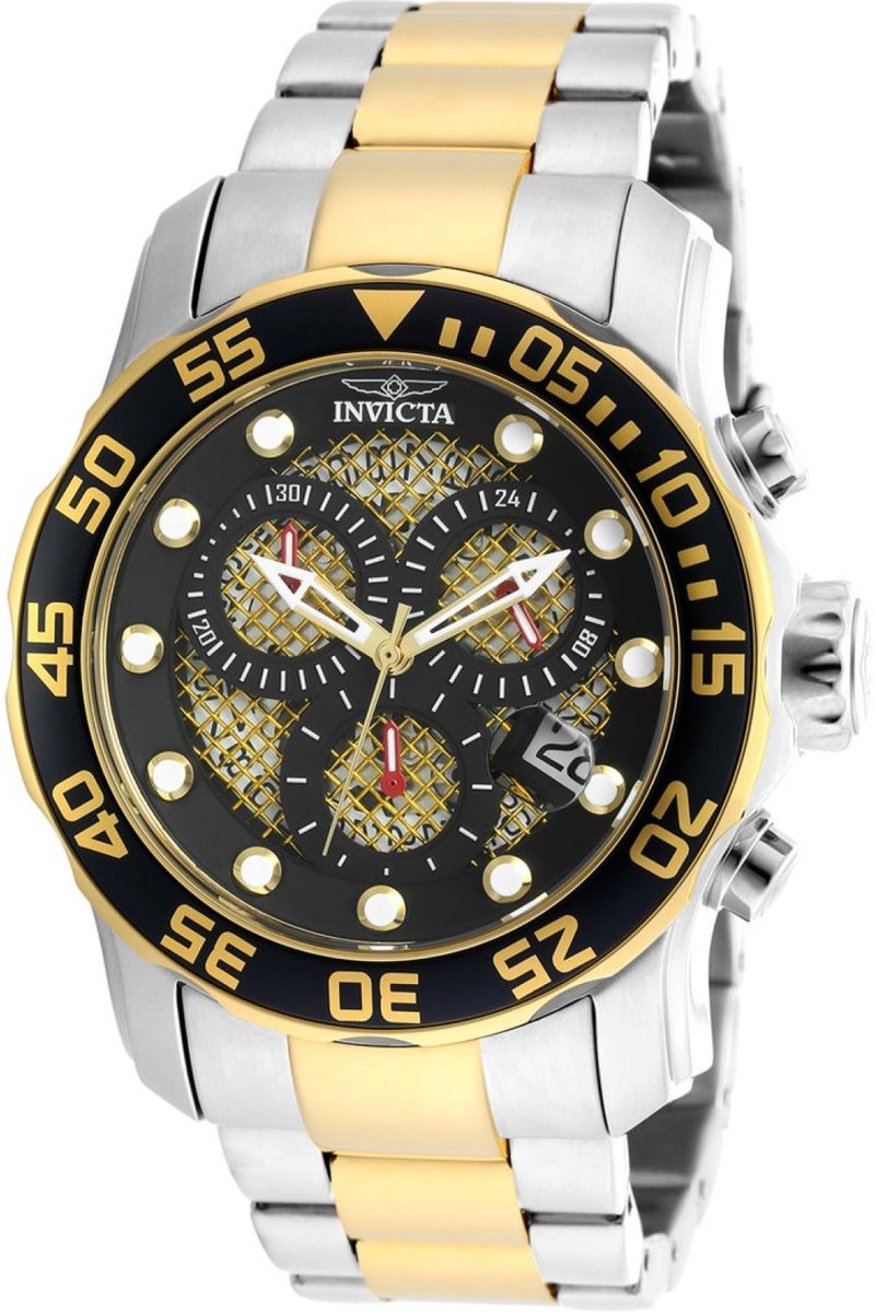 Invicta Pro Diver 19839 Heren Horloge - Waterdicht - Analoog - Quartz Uurwerk - Roestvrij Staal met zwarte Wijzerplaat - 48mm
