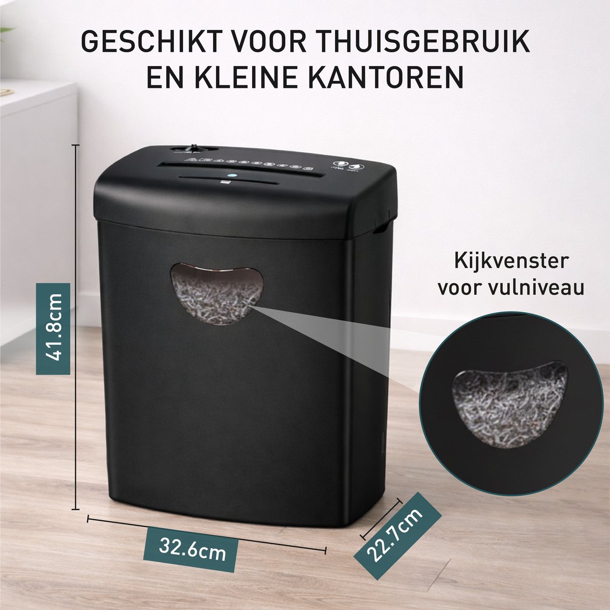 ADSafety Papierversnipperaar P4 Cross Cut - Papiervernietiger Voor Thuis & Kantoor - 21 Liter - 10 Vellen - Vernietigt ook CD's & Pasjes - Zwart thumbnail 7