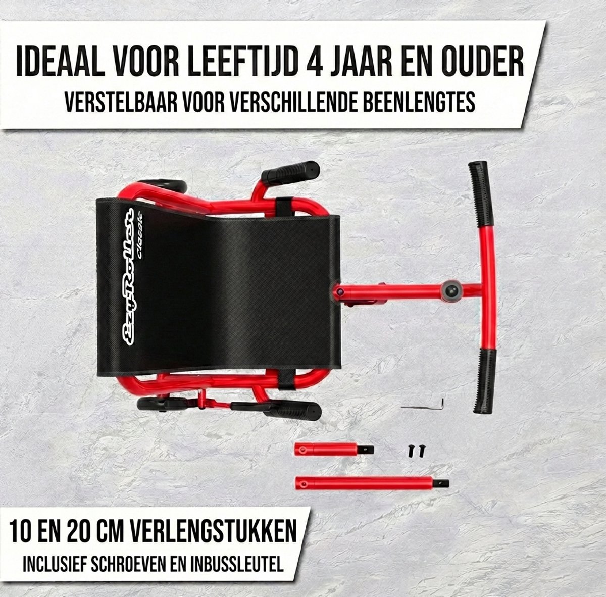 EzyRoller Classic skelter - Waveroller voor kinderen 4 tot 14 jaar of 99 tot 137 cm - Verstelbare driewieler - Rood — afbeelding 7