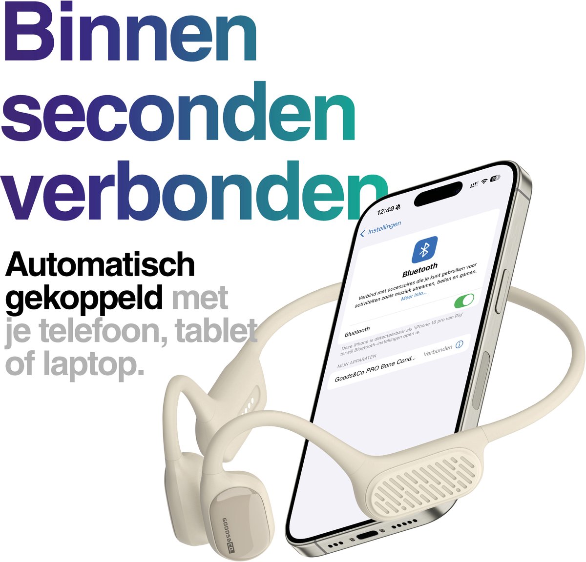 Goods&Co PRO Bone Conduction Hoofdtelefoon - IP68 Waterdicht - afbeelding 3