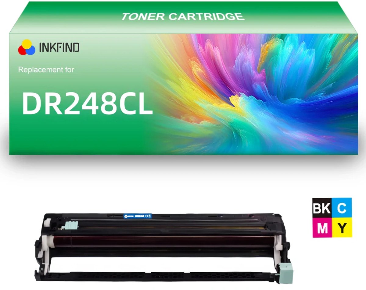 INKFIND DR248CL drum unit (geen zwart/cyaan/magenta/geel TN248 toner cartridge) compatibel met Brother DR248 DR248CL DR-248CL - 1-pack (gebruikt voor verschillende kleuren BK/C/M/Y drum unit)