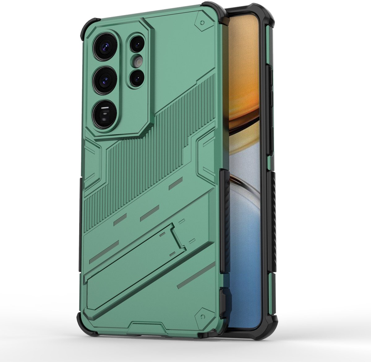 Solidenz StandGuard Xtreme geschikt voor Samsung Galaxy S26 Ultra hoesje - Groen