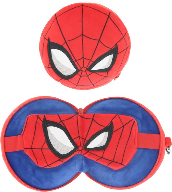 Spiderman 2 in 1 slaapmasker en reiskussen
