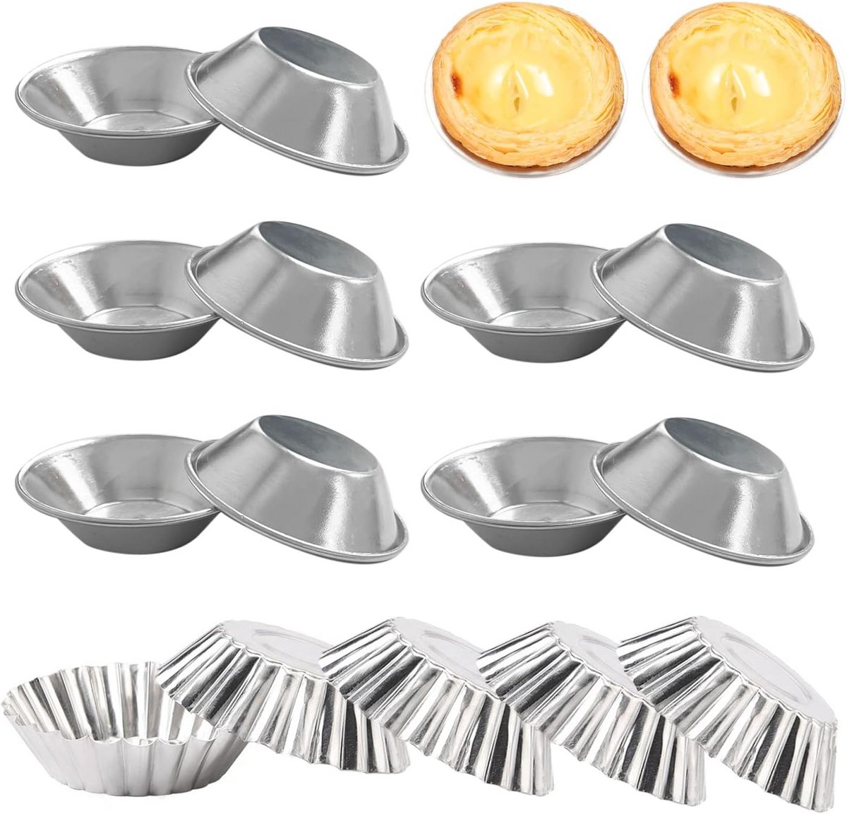15 stuks Mini Aluminium Taartvormpjes Herbruikbaar Antiaanbak