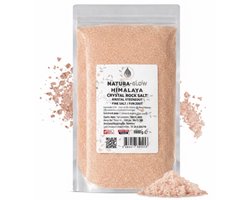 NaturaGlow Himalaya Zout Fijn - Kristalzout - 1KG - Kruiden & Specerijen - Hersluitbare zak