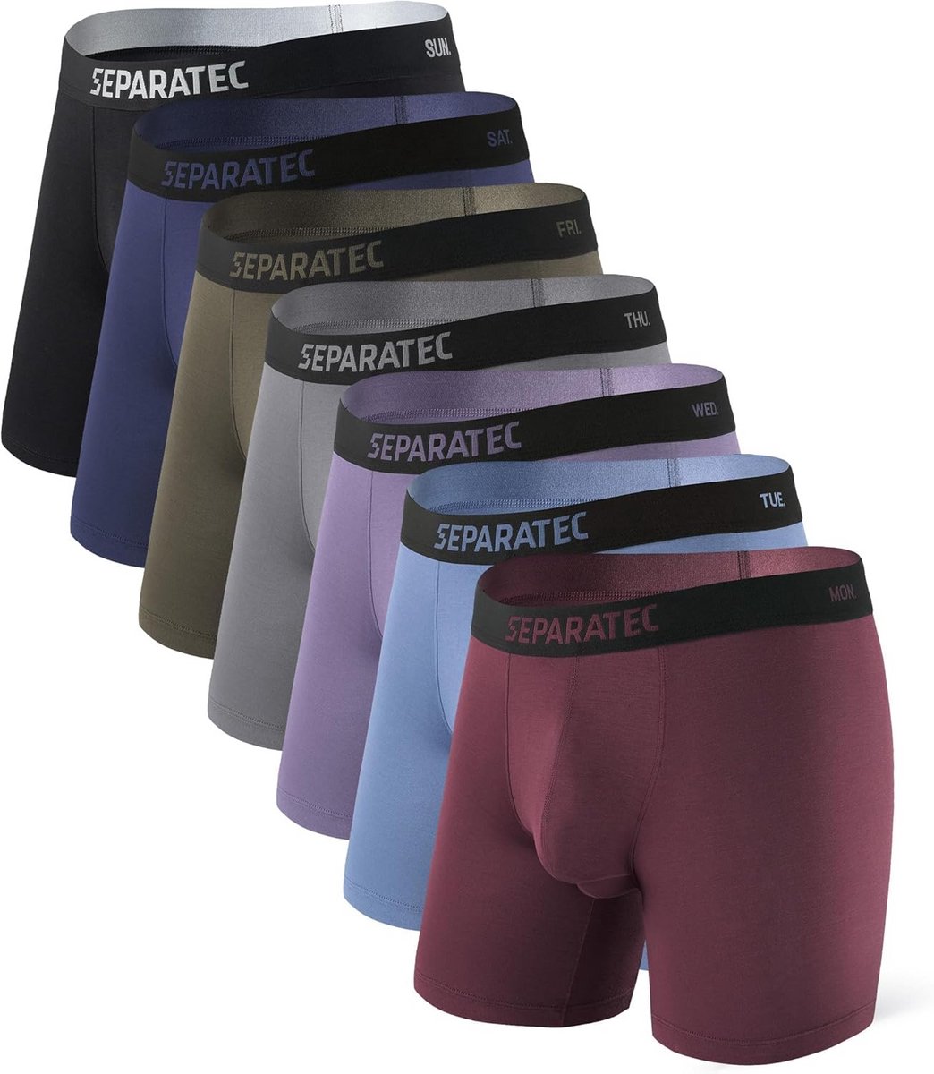7 Pack Heren Boxershorts Ademend Bamboe Rayon Stretchy Zacht Ondergoed