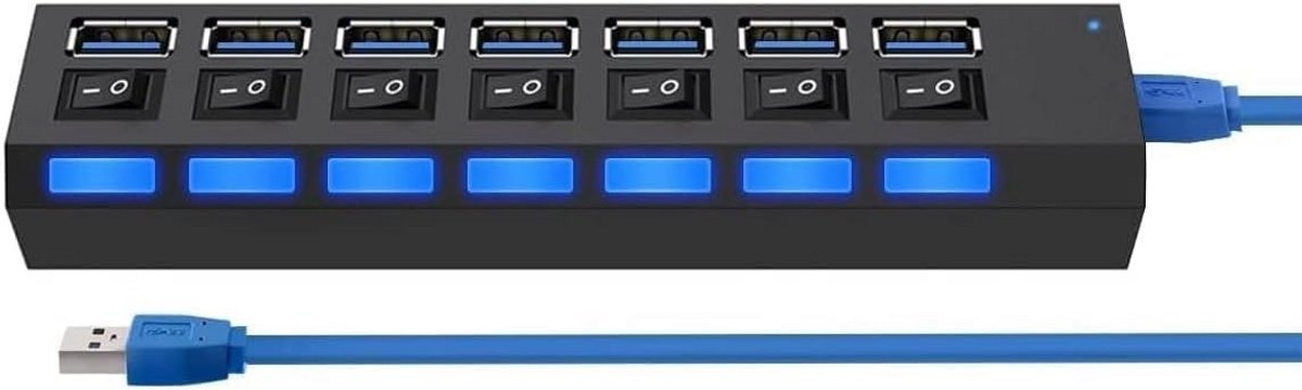 7-Poorts USB 3.0 Hub met 1 TB Externe Opslag