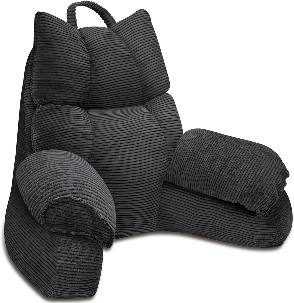 Imperatoris - Leeskussen voor in Bed - Relax Kussen - Leeskussen - Relax Kussen - Leeskussen Voor Boeken - Verstelbare Vulling - Grijszwart - 67 x 30 cm