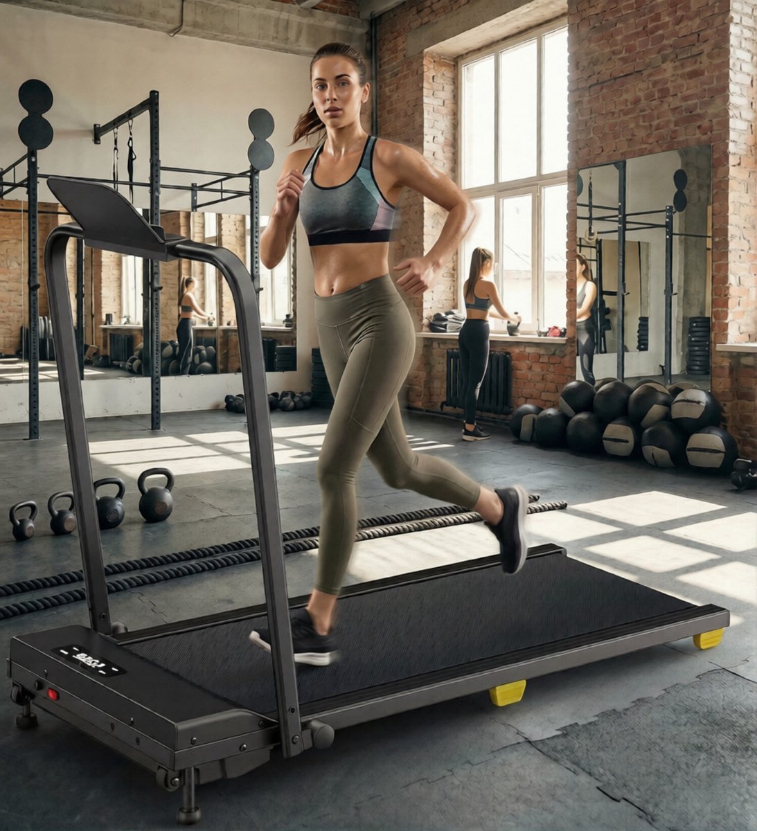 Loopband met Helling & HIIT – Opvouwbare Walking Pad 1-10 km/u – Onder Bureau Loopband – 2,5 PK Motor – Stil & Schokdempend – Inclusief Afstandsbediening – Zwart – Designbest