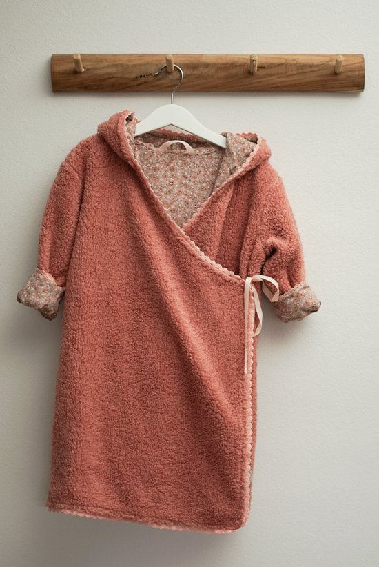 Baby-badjasje-roze met bloemetje-maat 92-handgemaakt-(Sweet baby Bedstraw) — afbeelding 5