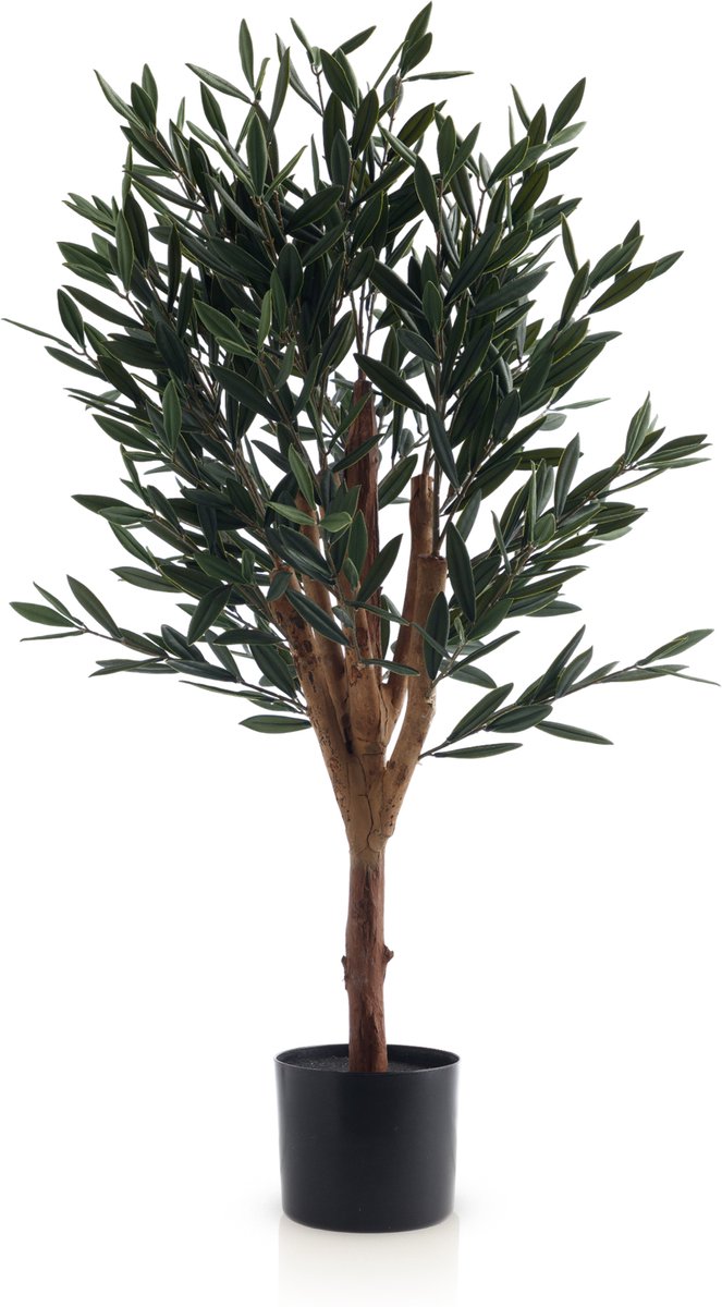 Meisterhome Kunst Olijfboom 90 cm – Grote Mediterrane Kunstplant – Realistische Kunstboom met Olijven - Inclusief pot – Onderhoudsvrij voor Woonkamer & Kantoor