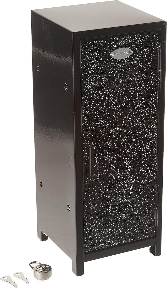 Kleine Metalen Kluis Kast - Decoratief met Glitter - 28 cm Hoog