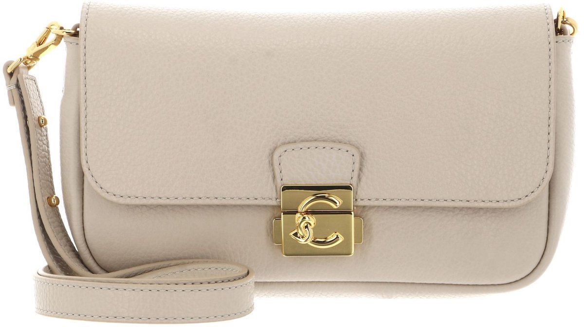 COCCINELLE Leren schoudertas accessoiretas C-Me Lock Mini Bag Sandshell beige