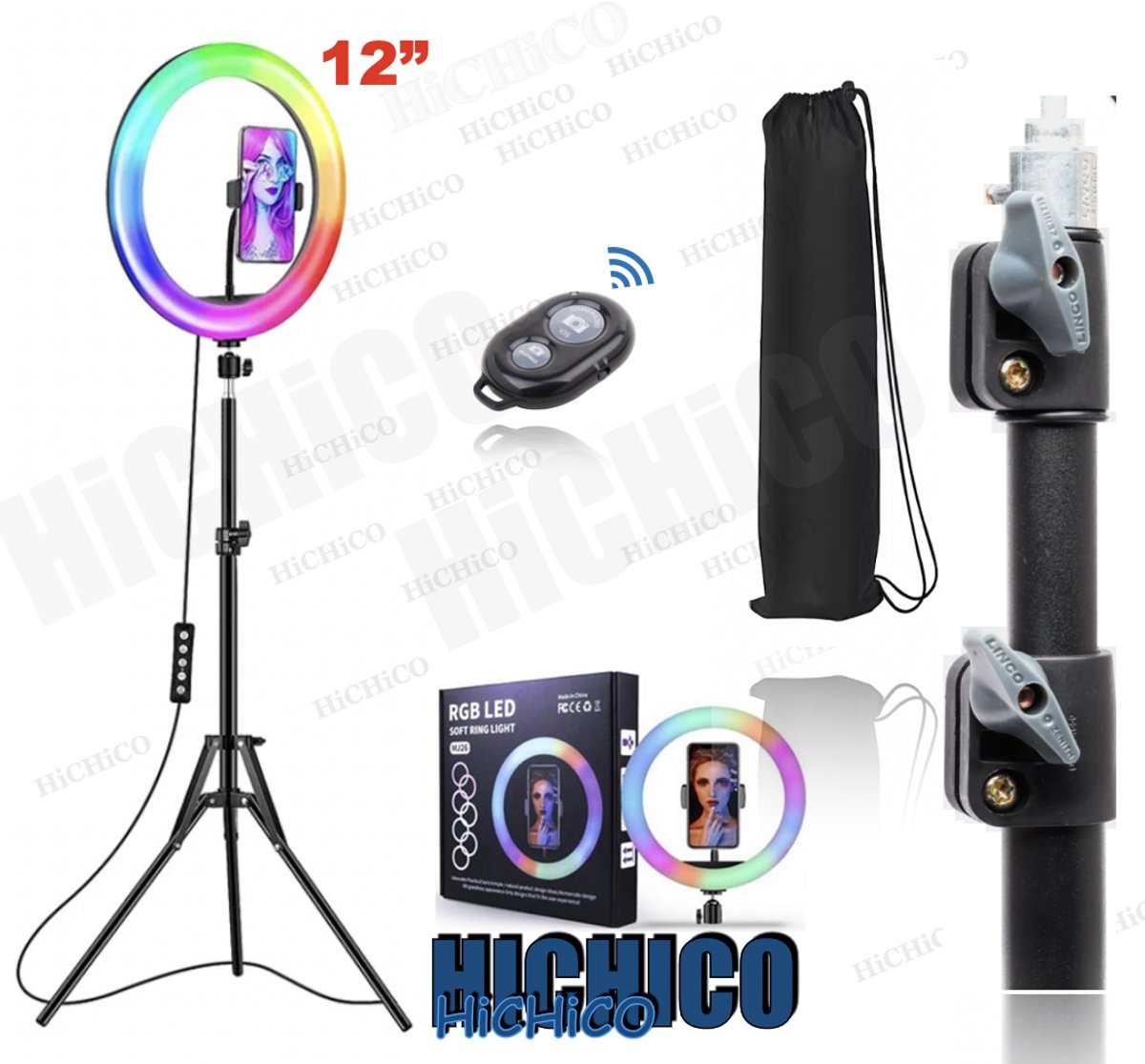 HiCHiCO® Ringlamp met Statief 10 inch / 2M