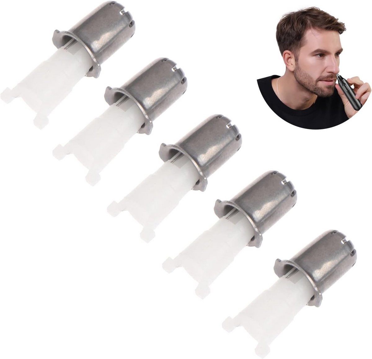 5-Pack Universele Vervangingskoppen voor Neustrimmer en Scheerapparaat