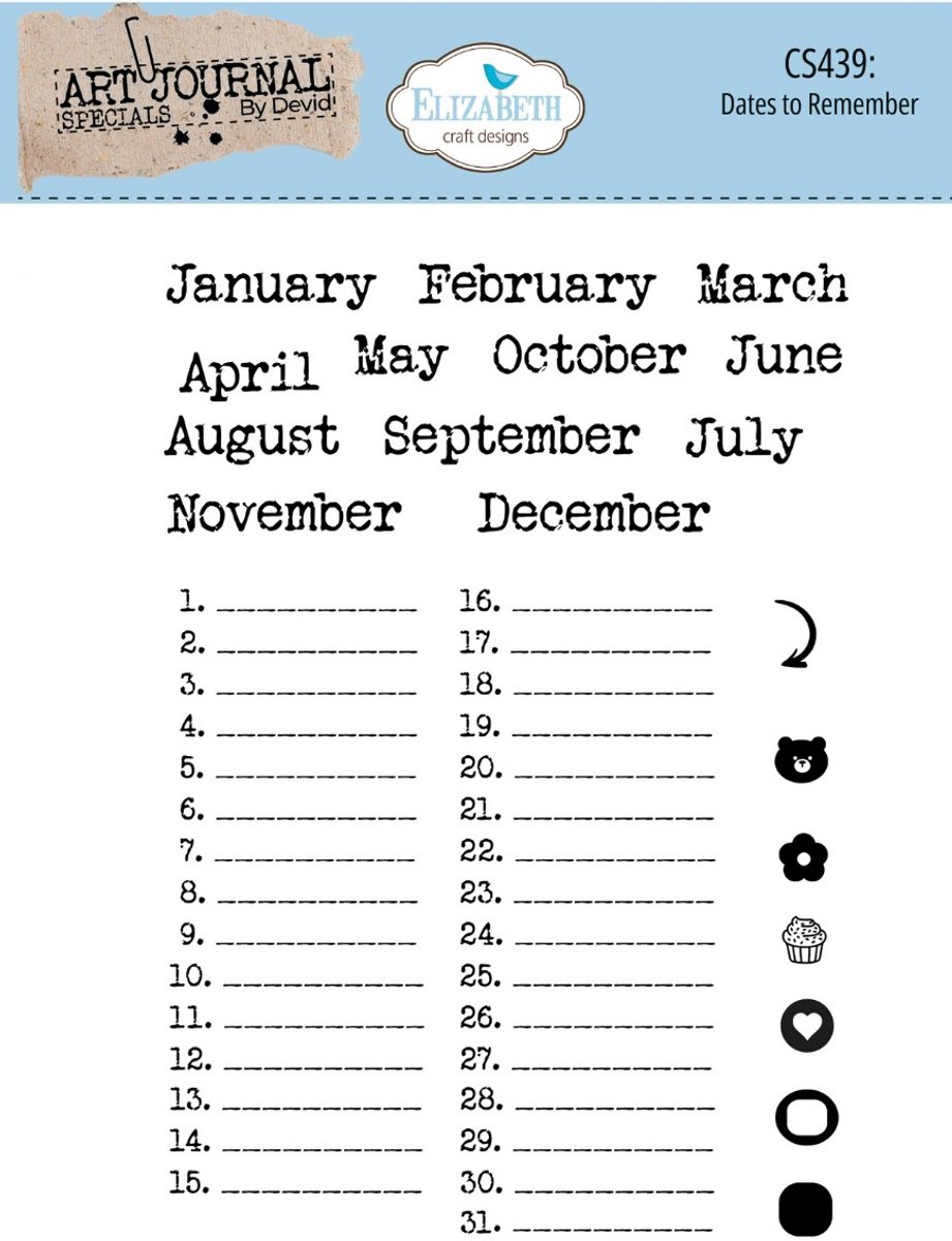 ECD Clear stamps - Dates to remember