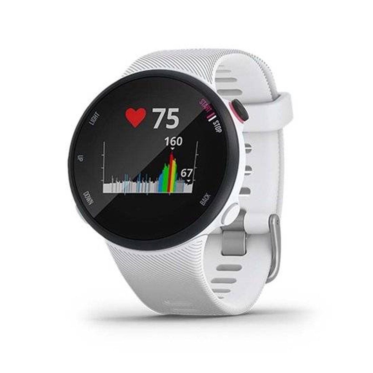 Siliconen band Geschikt voor Garmin Forerunner45-Forerunner45S - Wit + Gereedschap