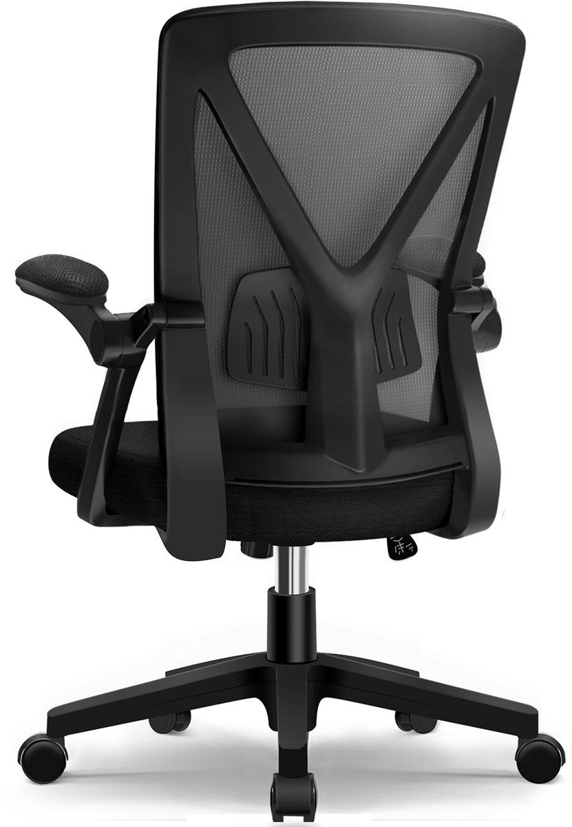 Fukstern bureaustoel-ergonomische bureaustoel voor volwassenen--Vergrendelbare rugleuning-Opklapbare armleuningen-Max. kanteling 125° – Zwart