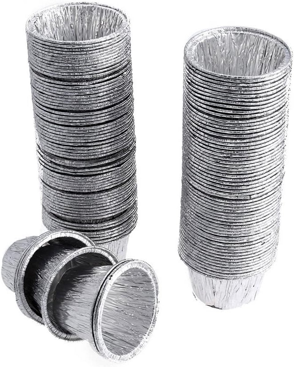 100 Stuks Mini Taartvormpjes en Muffin Bakvormen van Aluminiumfolie