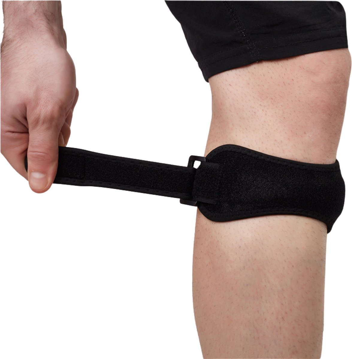 Kniebrace - One Size - Met Patella, Artrose en Meniscus Ondersteuning voor Heren en Vrouwen - Extra Steun en Stabiliteit bij Beweging - Ademend Comfort & Compressie - Verstelbare Pasvorm