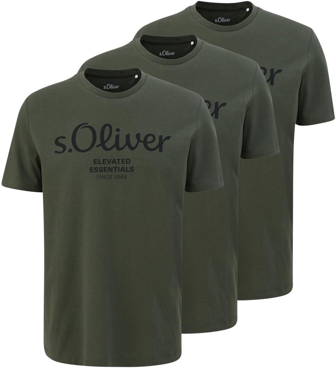 s.Oliver Heren t-shirt 3 pack Basic