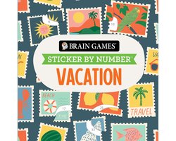 Brain Games - Sticker by Number Compact Edition- Brain Games - Sticker by Number Compact Edition: Vacation 7x7 Inches Travel Size Activity Book for Adults & Kids 7+